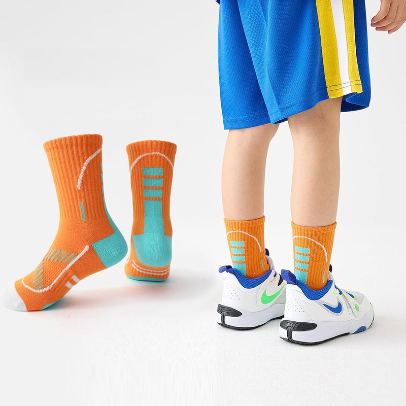 Zumou Boys Sock Basketball Athletic Kids Youth Sports Soccer Hiking Outdoor Crew Socks - Image 5